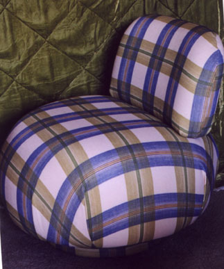round chair plaid